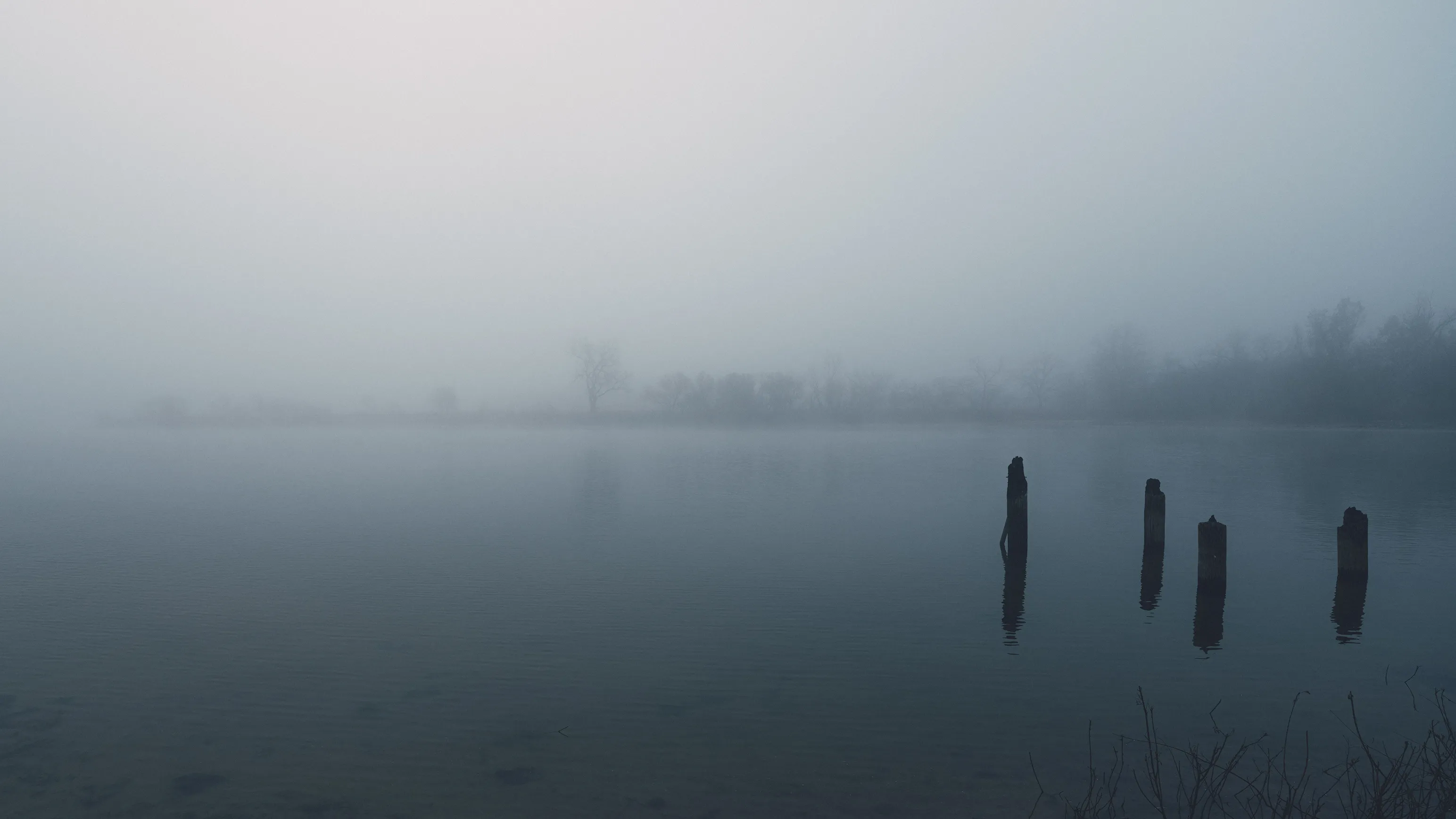 Foggy Morning at the Lake — Lake Hefner - Oklahoma