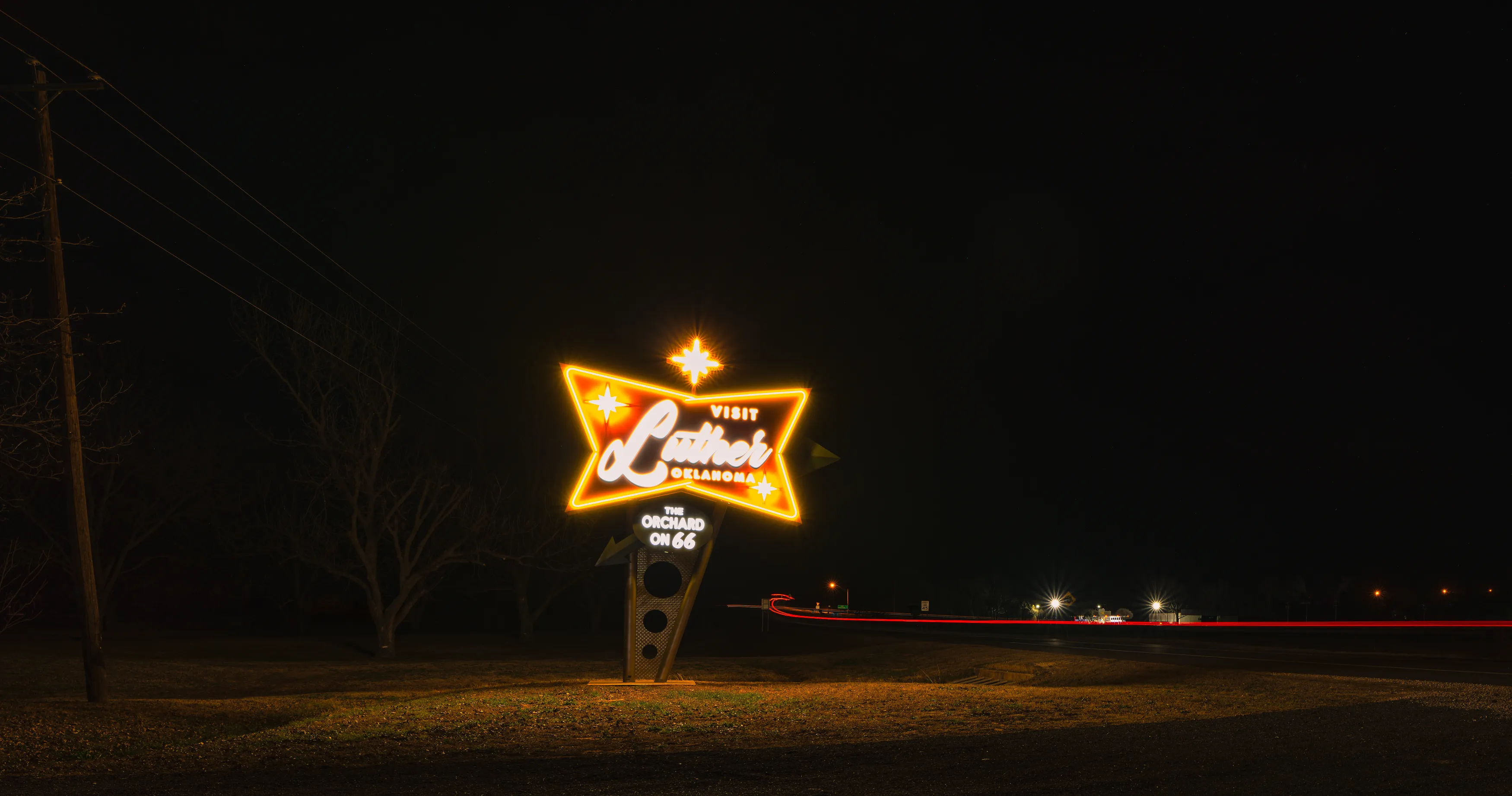 Route 66 Neon Nights — Luther, Chandler, Stroud - Oklahoma