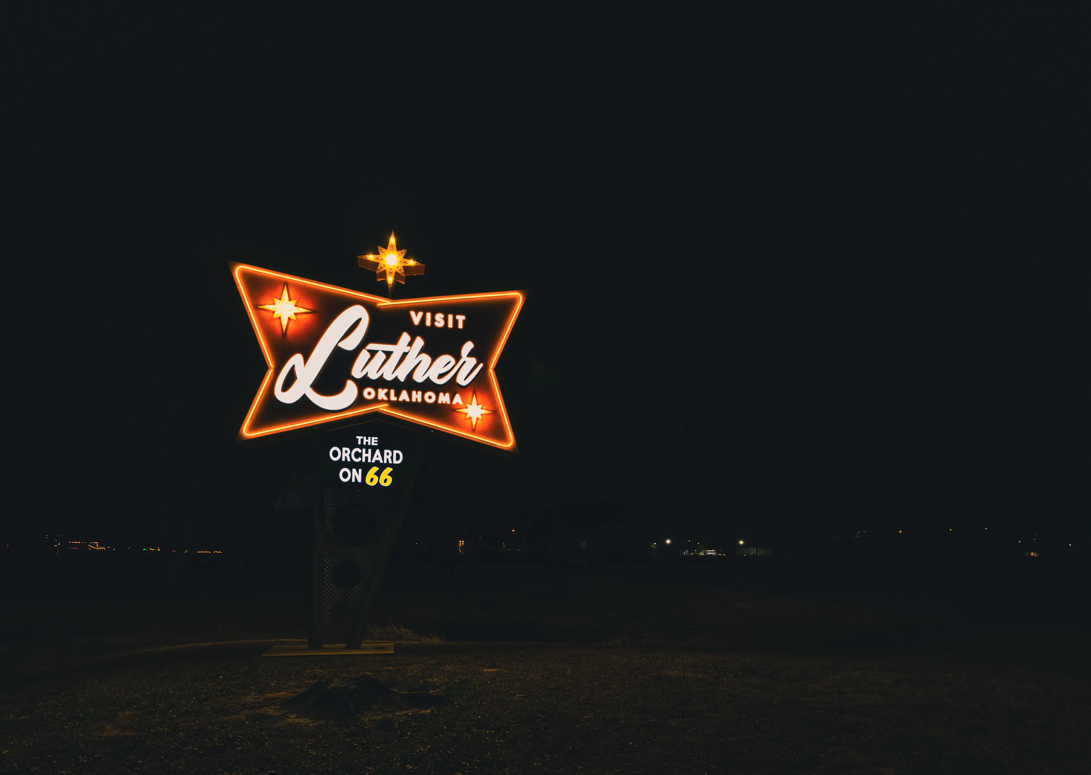 Route 66 Neon Nights — Luther, Chandler, Stroud - Oklahoma