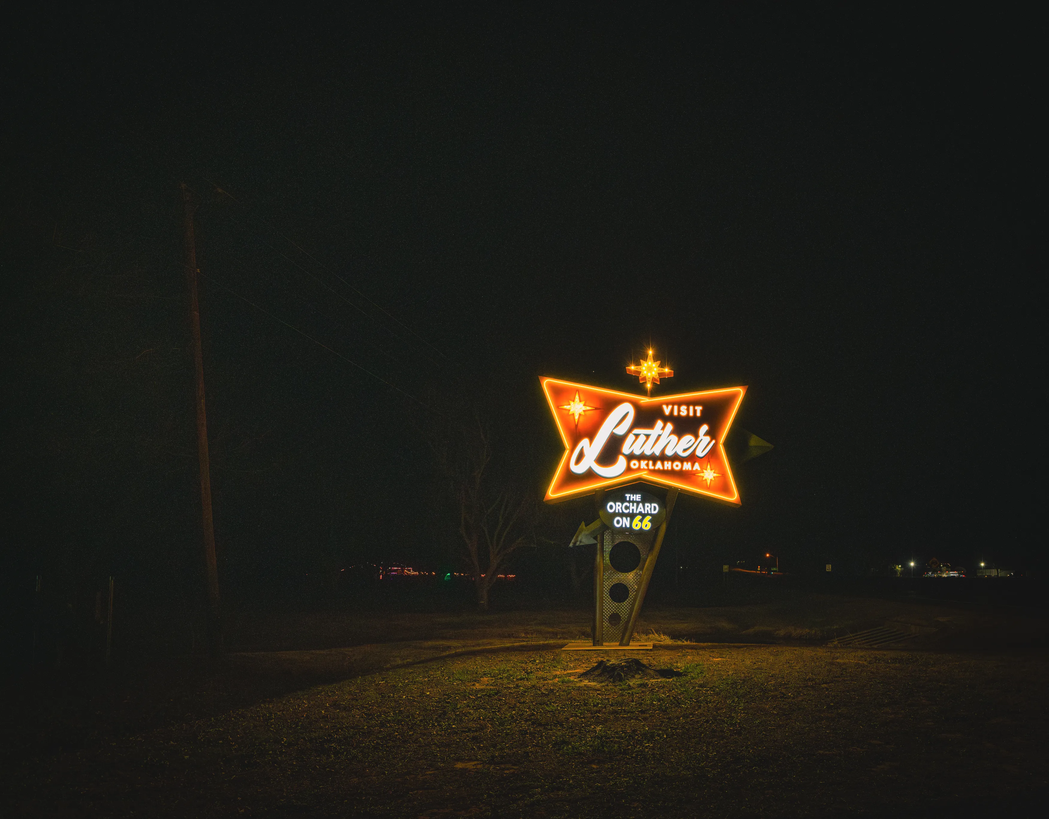 Route 66 Neon Nights — Luther, Chandler, Stroud - Oklahoma