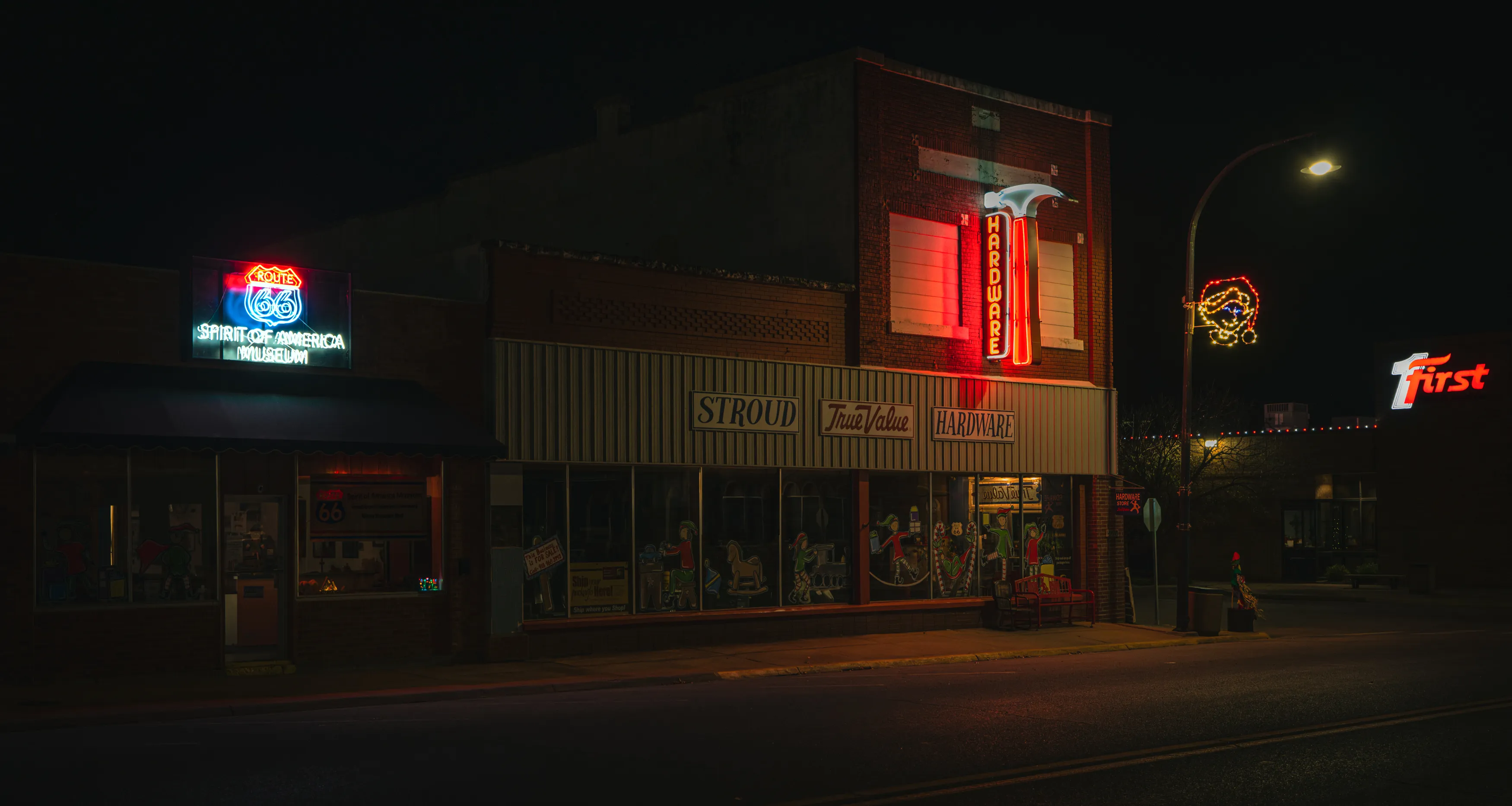 Route 66 Neon Nights — Luther, Chandler, Stroud - Oklahoma